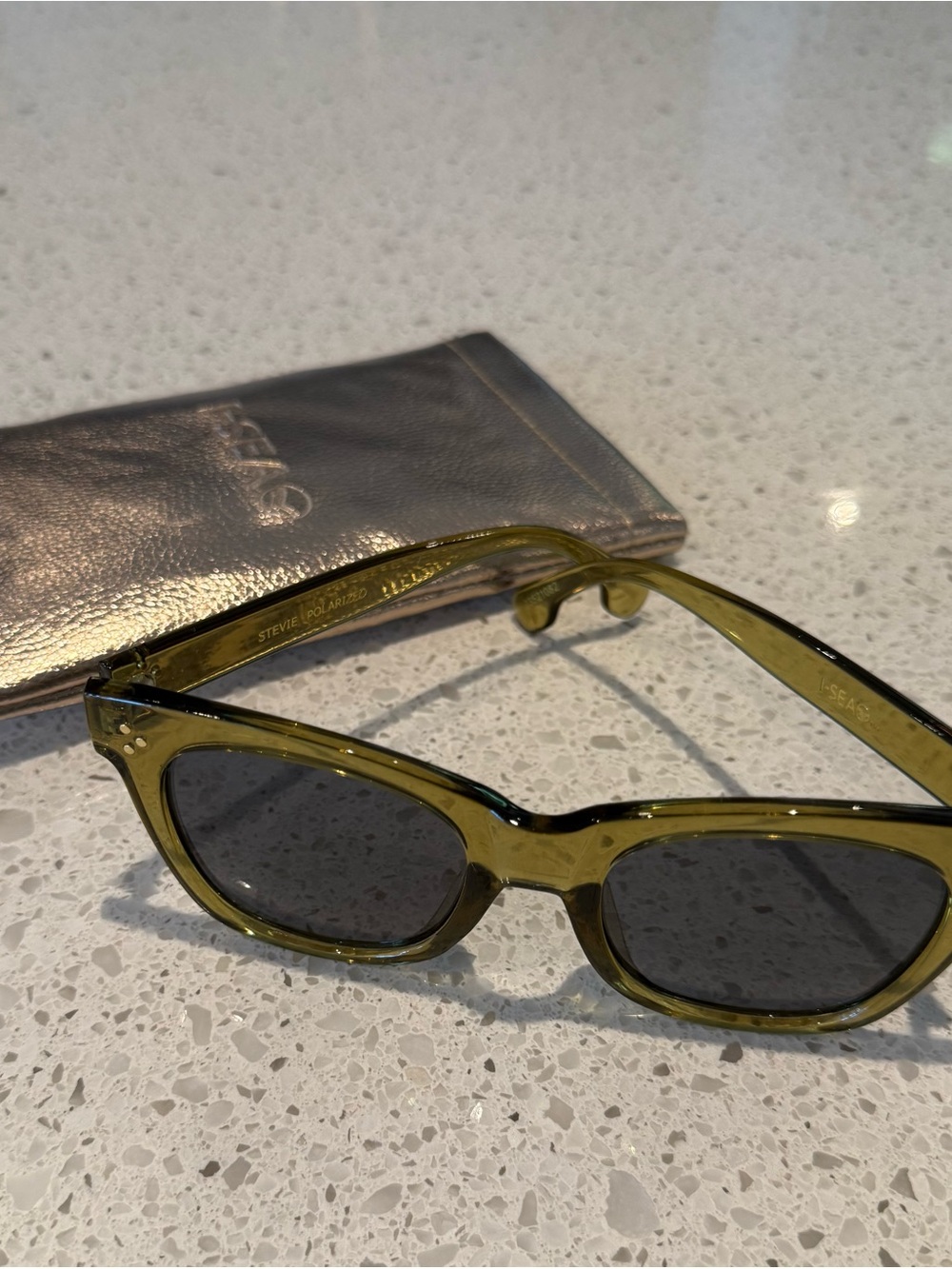 Olive Green Women's Sunglasses with Dark Lenses - I-Sea brand